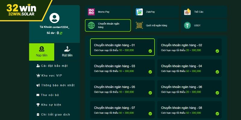 Kiểm tra thông tin, biến động số dư